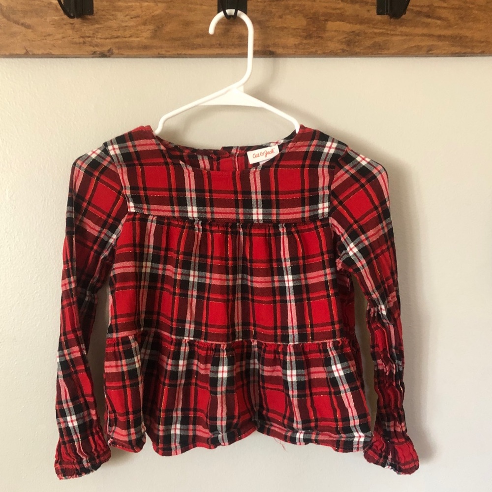 Girls’ pleated long sleeve top